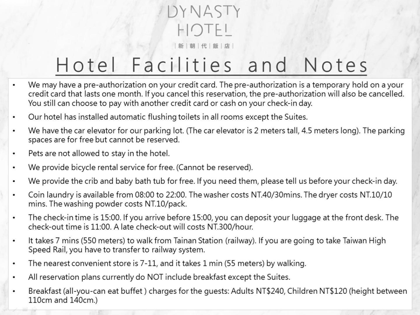Dynasty Hotel Tainan Exterior foto